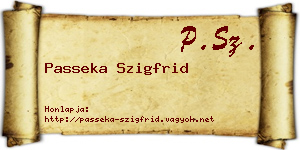 Passeka Szigfrid névjegykártya